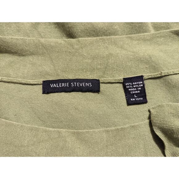 Valerie Stevens women's green sweater with bow size large (C10) - Picture 3 of 3